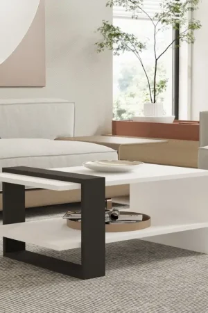 Betrouwbaar Salontafel Funda Wit/Antraciet 80cm