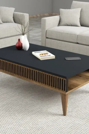 Betrouwbaar Salontafel Milan Antraciet/Walnoot 105cm