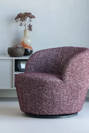 Beste Prijs Woood Draaifauteuil Serra Bordeauxrood Melange