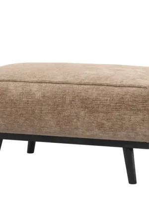 Aanbieding Woood Hocker Statement Chenille Velvet Taupe