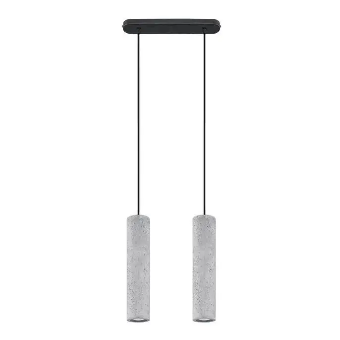 Veilige Betaling Hanglamp aan kabel LUVO 2xGU10/40W/230V beton/zwart
