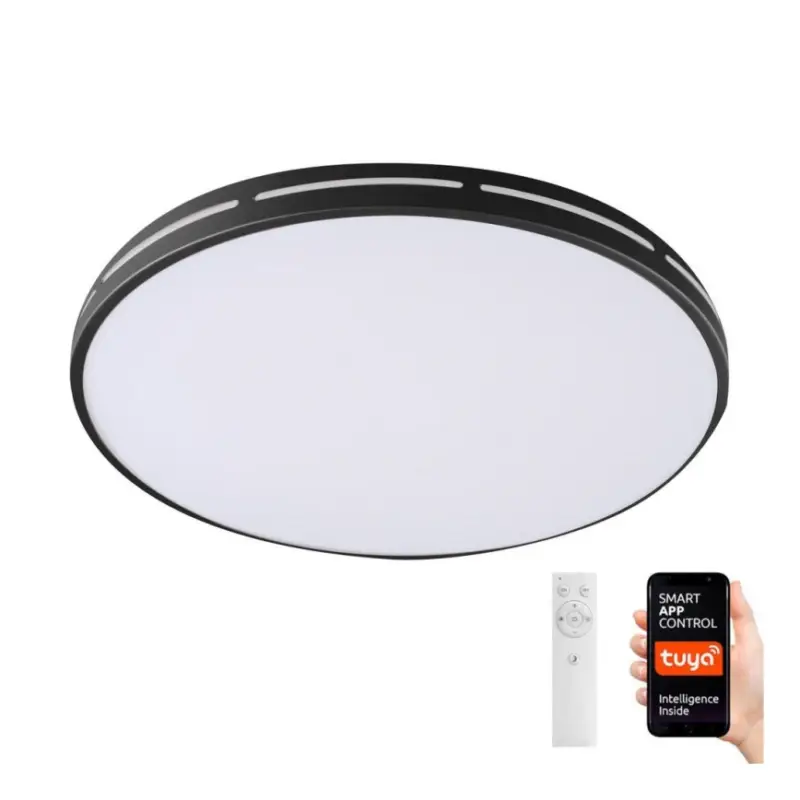 Exclusieve Aanbieding Immax NEO 07145-B42 - Dimbare LED Plafond Lamp NEO LITE VISTAS LED/24W/230V Tuya Wi-Fi zwart + afstandsbediening
