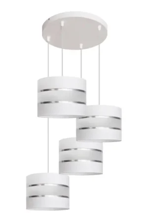 Witte Hanglamp HELEN 4x E27 / 15W / 230V Direct Beschikbaar
