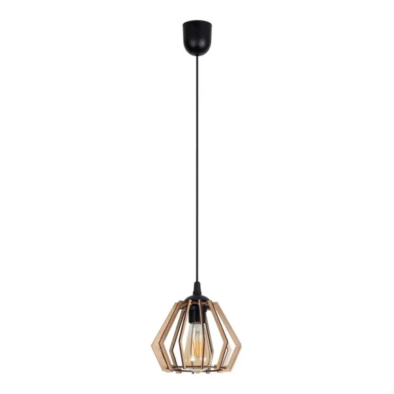 Zwarte Hanglamp aan een koord BERGO 1x E27 / 60W / 230V Merkproduct