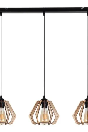 Zwarte Hanglamp aan een koord BERGO 3x E27 / 60W / 230V Direct Beschikbaar