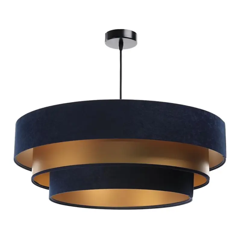 Hanglamp aan kabel TRINITI 1xE27/60W/230V blauw/goud Bestseller