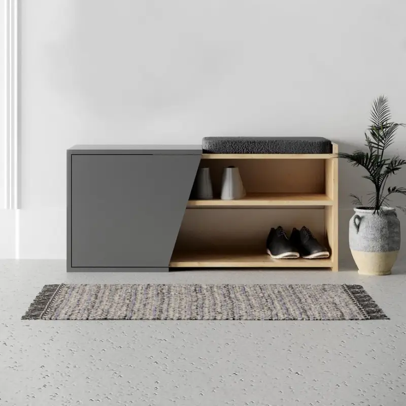 Aanbieding Schoenenkast FIONA 37x104 cm bruin/antraciet