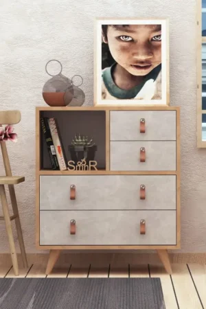 Kast WITLOF 87x70 cm bruin/grijs Lage Prijs