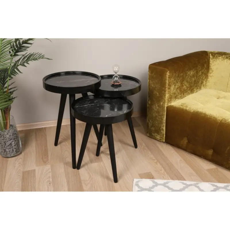 Favoriet SET 3x Bijzettafel CALL zwart