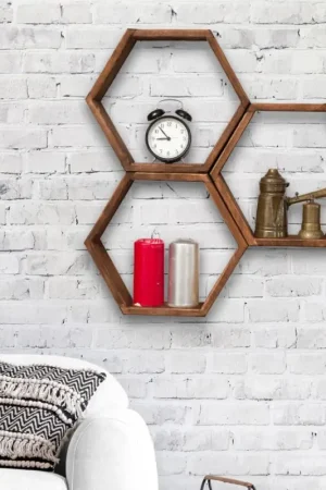 SET 3x Wandplank ELFO 38x58 cm bruin Exclusieve Aanbieding