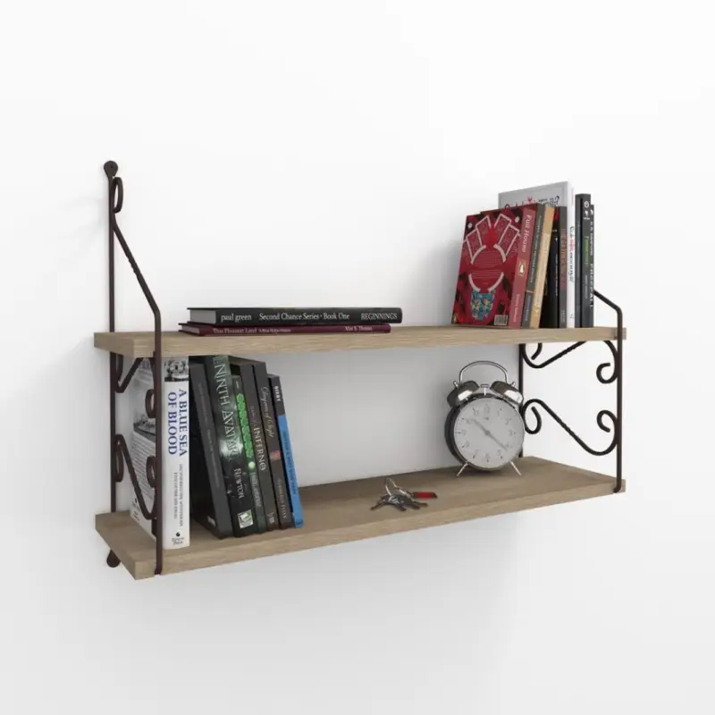 Wandplank SERAMONI 51x72 cm bruin/zwart Korting