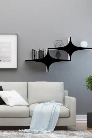 Wandplank SUSEN 69x135 cm wit/zwart Koopje
