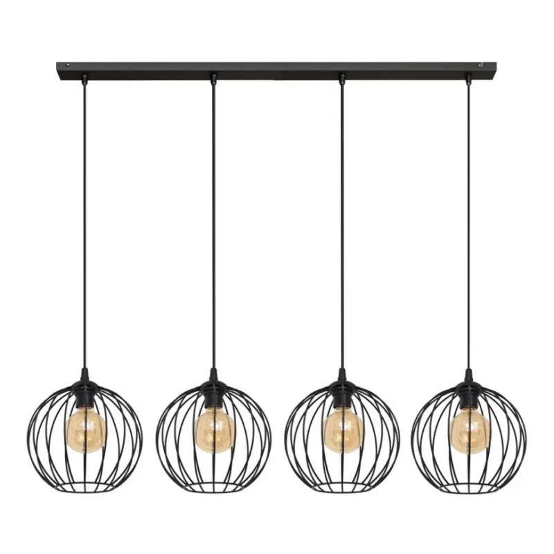 Beperkt Aanbod Hanglamp aan een koord MERCURE 4xE27/15W/230V zwart