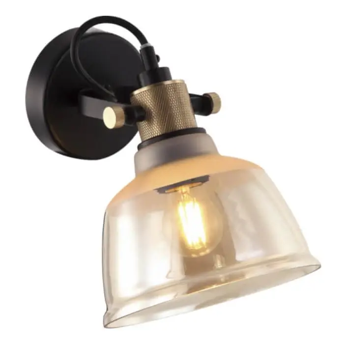 Dagaanbieding Wandlamp ASGARD 1xE27/11W/230V beige/zwart/gouden