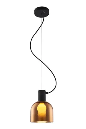 Hanglamp aan een koord FIRE 1xE27/9W/230V bruin/zwart Tijdelijk Beschikbaar