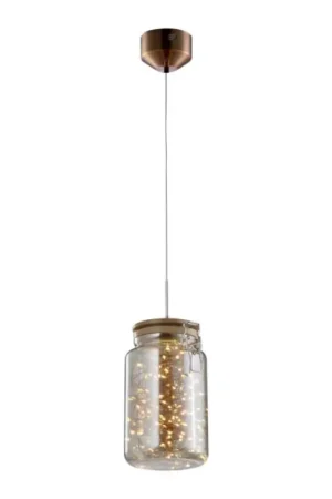 Beperkt Aanbod LED-kroonluchter aan kabel JAR LED/5W/230V koper/hout