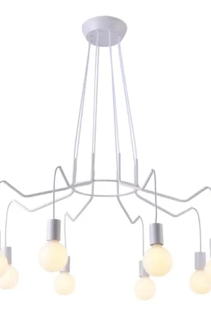 Aanbieding Hanglamp aan een koord BASSO 8xE27/40W/230V wit
