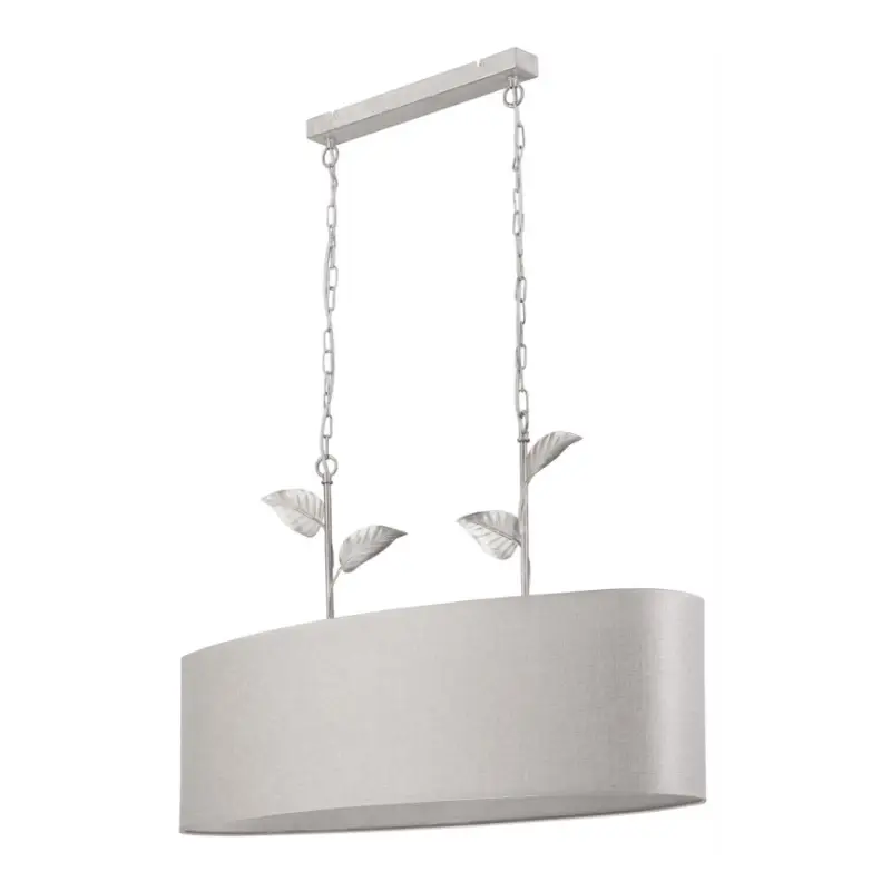 Must-Have Kroonluchter met ketting NOEMI 2xE27/60W/230V zilver/witte patina