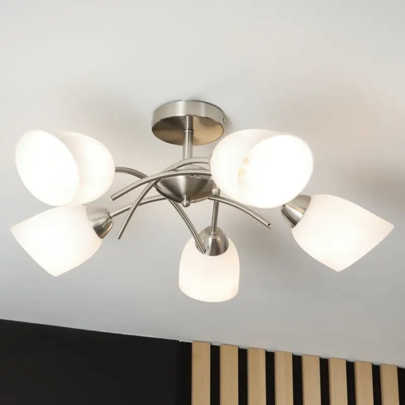 Bestseller Bevestigde hanglamp DONNA 5xE27/60W/230V nikkel