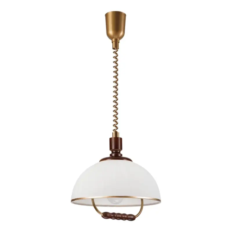 Uittrekbare plafondlamp RAMONA 1xE27/60W/230V beige/donkerbruin/dennenhout Gecertificeerd