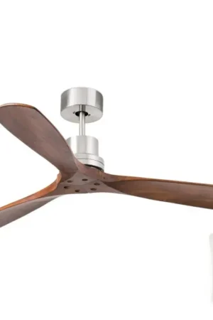 FARO 33370DC - Plafondventilator LANTAU bruin/mat chroom d. 132 cm + afstandsbediening Populair