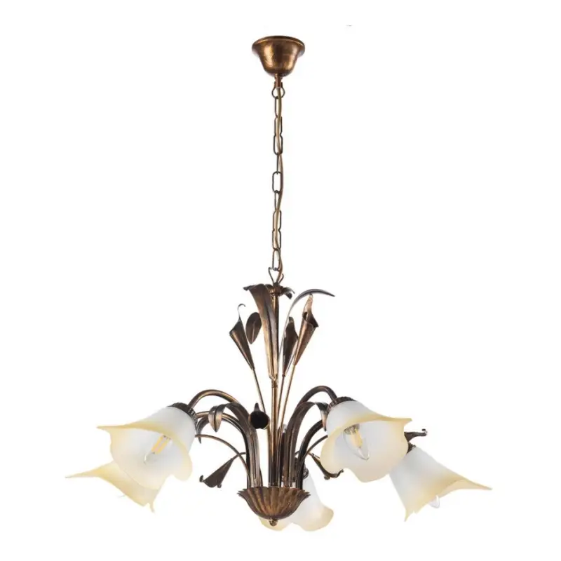 Dagaanbieding ONLI - Hanglamp aan een ketting LUCREZIA 5xE14/6W/230V brons