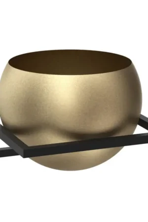 Wandbloempot 27x29 cm zwart/goud Goedkoop
