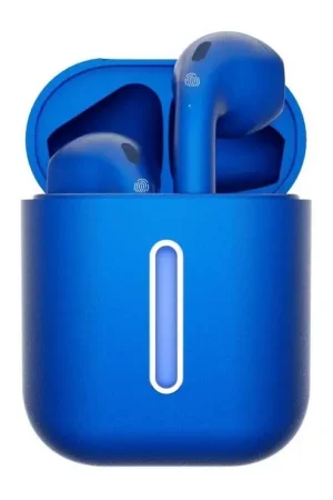 TESLA Electronics - Draadloze koptelefoon 300 mAh + 2x 25 mAh IPX4 blauw Op = Op