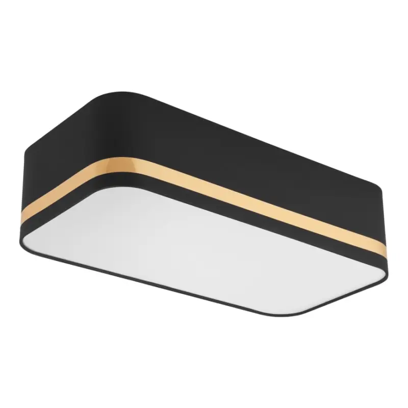 Plafondlamp SIRJA SQUARE STRIPE 2xE27/15W/230V zwart/goud Op = Op