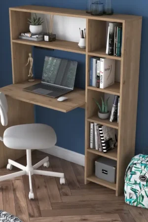 werk tafel met een plank RANI 113,2x141,8 cm bruin Gecertificeerd
