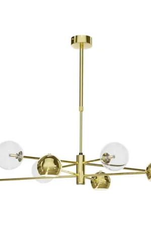 Aanbieding Jupiter 1970 - Hanglamp met vaste pendel MOKA 4xGU10/10W/230V + 4xG9/10W/230V goud/doorzichtig