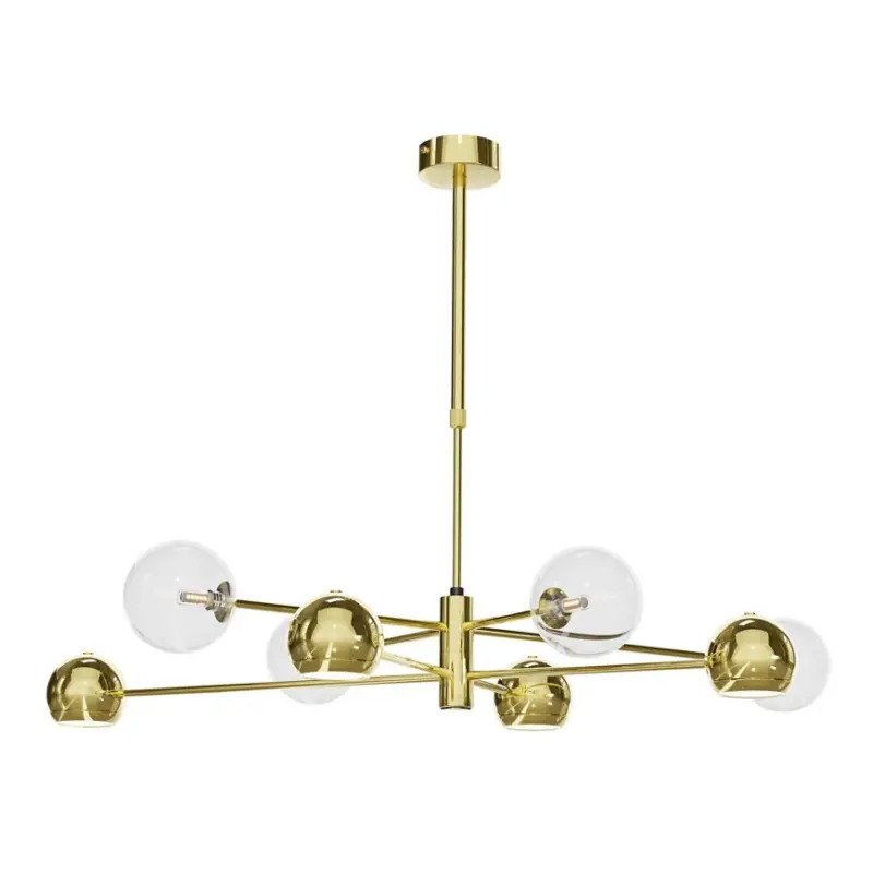 Aanbieding Jupiter 1970 - Hanglamp met vaste pendel MOKA 4xGU10/10W/230V + 4xG9/10W/230V goud/doorzichtig