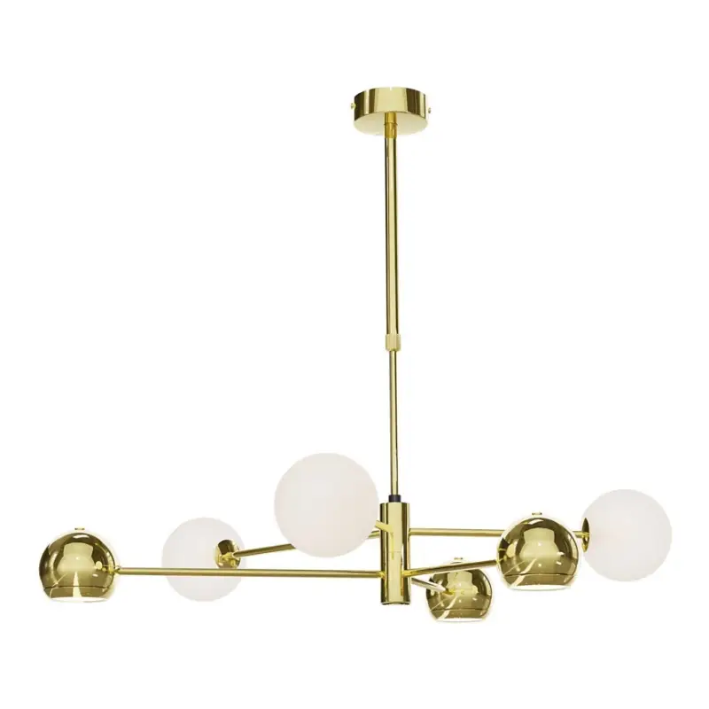 Op = Op Jupiter 1962 - Hanglamp met vaste pendel MOKA 3xGU10/10W/230V + 3xG9/10W/230V goud/wit