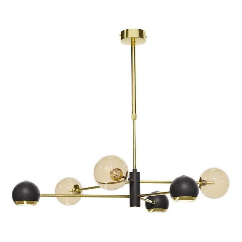 Express Levering Jupiter 1966 - Hanglamp met vaste pendel MOKA 3xGU10/10W/230V + 3xG9/10W/230V goud/zwart/beige