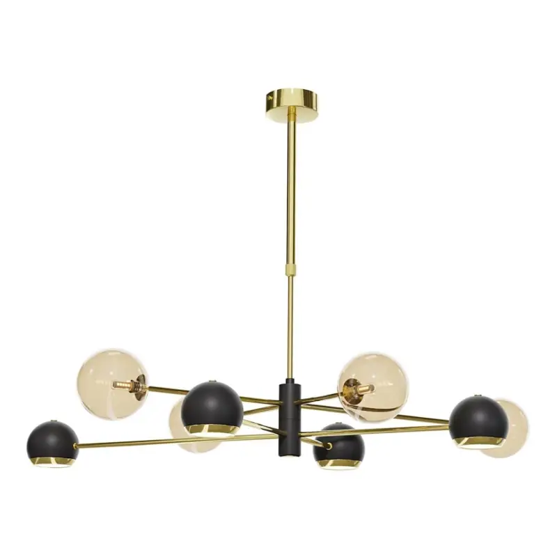 Superprijs Jupiter 1972 - Hanglamp met vaste pendel MOKA 4xGU10/10W/230V + 4xG9/10W/230V goud/zwart/beige