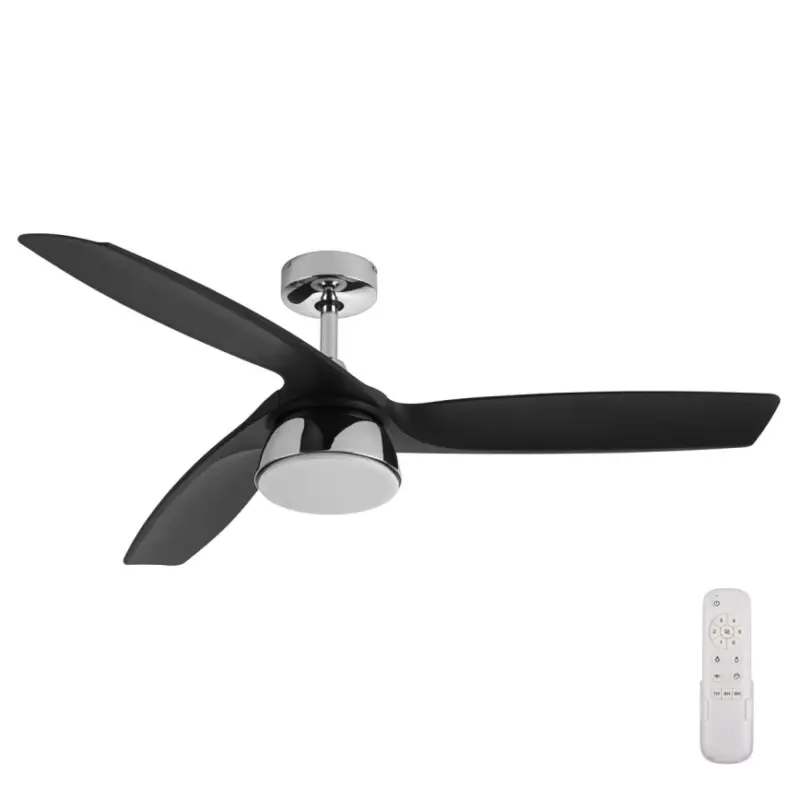 Favoriet Lucci air 513072 - BRONX dimbare LED-plafondventilator, LED 18W/230V, 3000/4000/6000K, zwart/glanzend chroom, Ø 132 cm + afstandsbediening