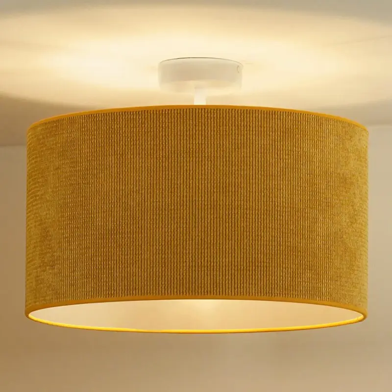 Duolla - Bevestigde hanglamp CORDUROY 1xE27/15W/230V diameter 40 cm geel Uitverkoop
