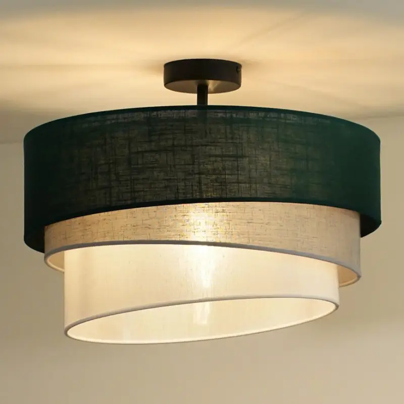 Beste Prijs Duolla - Bevestigde hanglamp TRIO 1xE27/15W/230V diameter 45 cm groen/grijs/wit