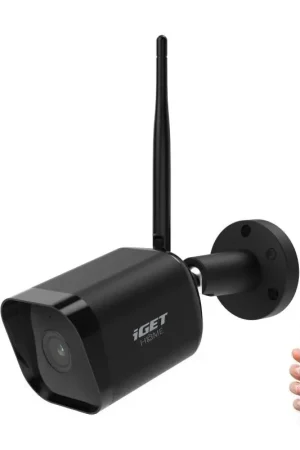 Slimme buitencamera met sensor, Full HD 1080p, 12V, IP65, Wi-Fi, Tuya, zwart Laatste Versie