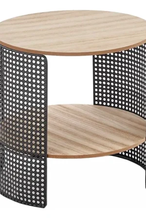 Salontafel TRAFICA 41x41 cm zwart/beige Premium