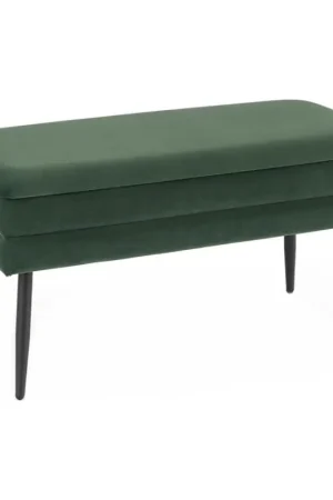 Laatste Versie Gewatteerde bank met een opslagruimte VELVA 37x78 cm groen/zwart