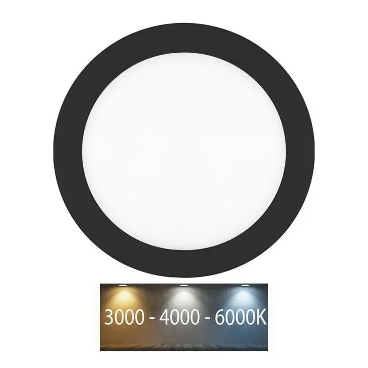 Hangende LED Badkamer plafond verlichting LADA LED/18W/230V 3000/4000/6000K diameter 22 cm IP44 zwart Veilige Betaling