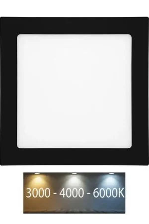 Snelle Levering Hangende LED Badkamer plafond verlichting RAFA LED/12W/230V 3000/4000/6000K 17x17 cm IP44 zwart