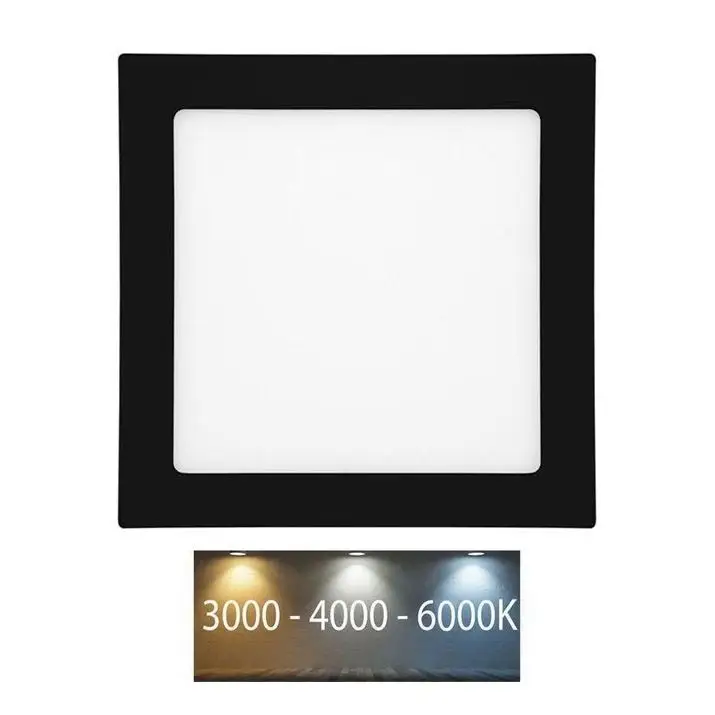 Lage Kosten Hangende LED Badkamer plafond verlichting RAFA LED/18W/230V 3000/4000/6000K 22x22 cm IP44 zwart