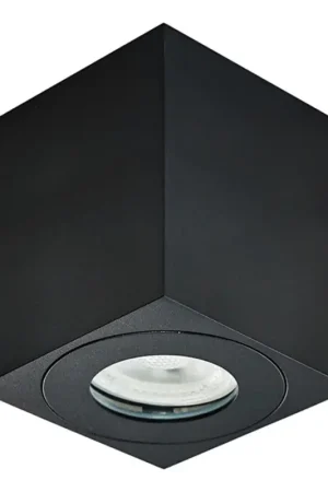 Emithor 48623 - Badkamer spot ALUX 1xGU10/35W/230V IP44 hoekig zwart Weekendaanbieding