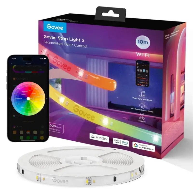 Govee - Wi-Fi RGBICW Smart PRO LED Strip 10m MATTER - extra duurzaam Tijdelijk Beschikbaar