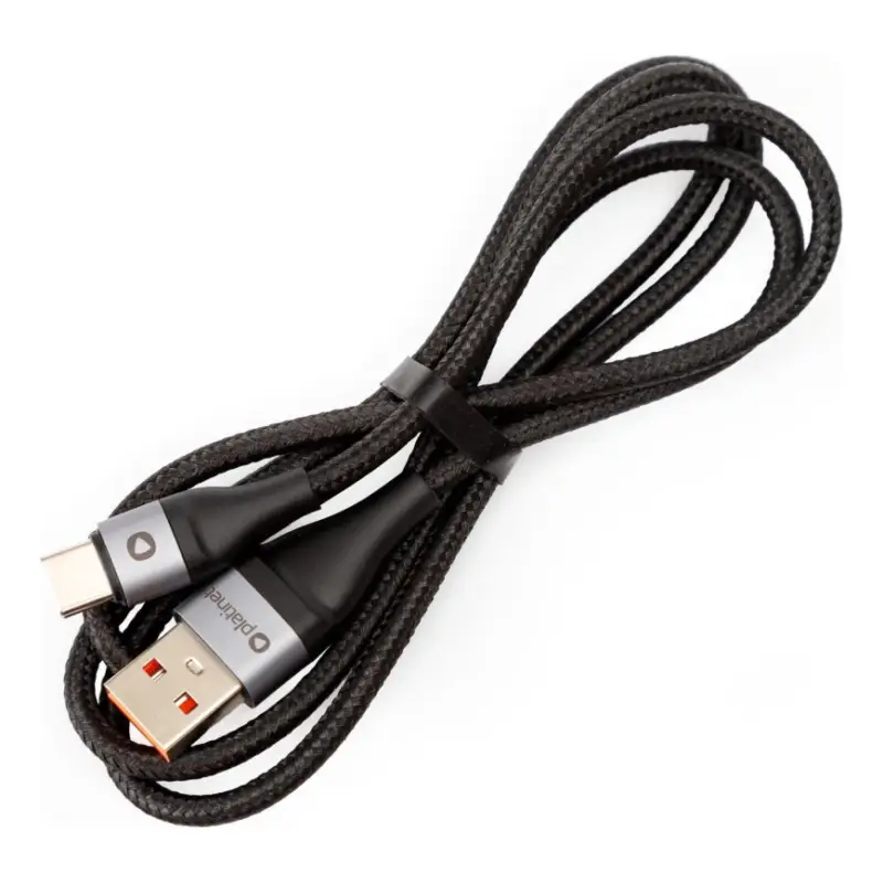 Gevlochten USB-kabel USB-A / USB-C verbindingsstuk 18W 1m zwart Bestel Nu