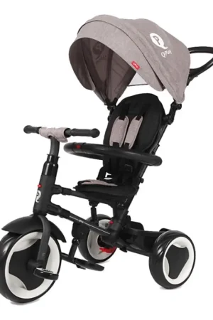 Seizoensaanbieding QPlay - 3-in-1 kinderdriewieler RITO EVO, grijs