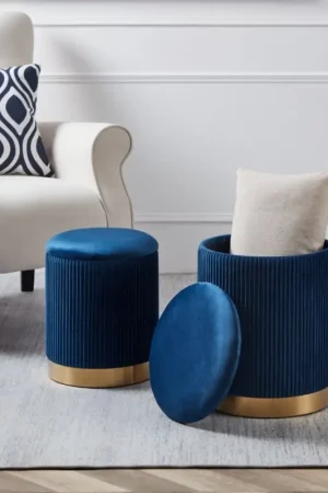 Eglo - SET 2x Krukje diameter 31,5/36 cm blauw/goud Fabrieksprijs