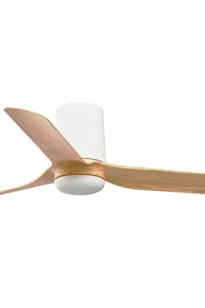 Alleen Vandaag FARO 33833 - Plafondventilator MINI PUNT TUB S bruin/wit diameter 90 cm + afstandsbediening